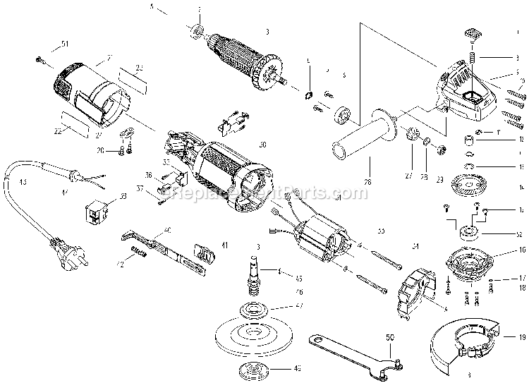 Black and Decker G720-B3 (Type 5) 4-1/2 Small Angle Grinder Power Tool Page A Diagram